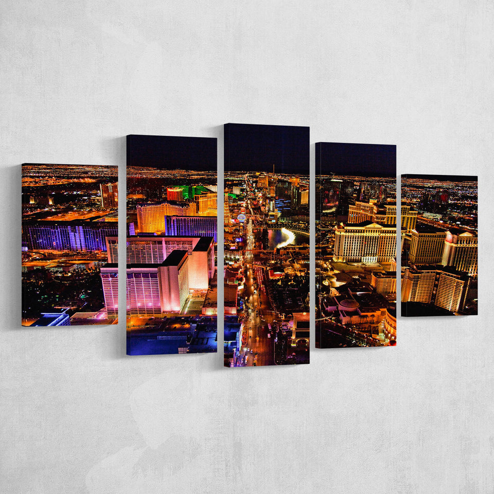Las Vegas, Las Vegas Skyline Multi Panels,Canvas Prints Wall Art Home Decor