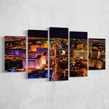Las Vegas, Las Vegas Skyline Multi Panels,Canvas Prints Wall Art Home Decor