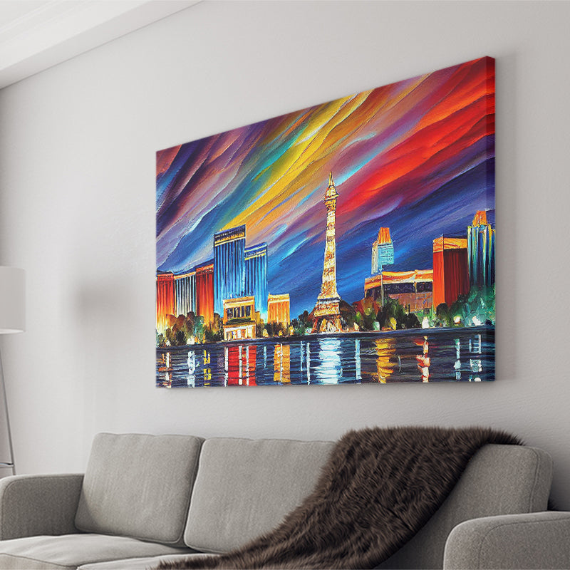 Las Vegas Nevada Skyline Las Vegas Painting Wall Art, Sport Art Prints Fan Gift, Canvas Prints Wall Art Decor