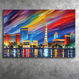 Las Vegas Nevada Skyline Las Vegas Painting Wall Art, Sport Art Prints Fan Gift, Canvas Prints Wall Art Decor