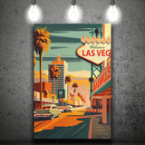 Las Vegas Strip 1960s Retro Art Print ,City Art Print, Large Canvas, Canvas Print Wall Art Home Decor