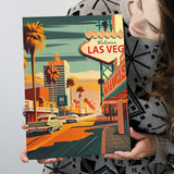 Las Vegas Strip 1960s Retro Art Print ,City Art Print, Large Canvas, Canvas Print Wall Art Home Decor