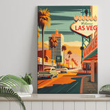 Las Vegas Strip 1960s Retro Art Print ,City Art Print, Large Canvas, Canvas Print Wall Art Home Decor