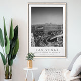 Las Vegas, Usa Black And White Art Framed Canvas Prints Wall Art Home Decor, Floating Frame