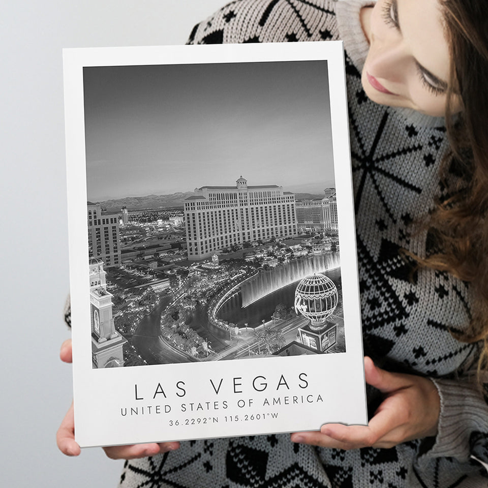 Las Vegas, Usa Black And White Art Canvas Prints Wall Art Home Decor