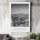 Las Vegas, Usa Black And White Art Canvas Prints Wall Art Home Decor