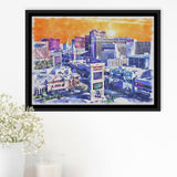 Las Vegas Watercolor Las Vegas Nevada, Sport Art Prints Fan Gift, Framed Canvas Prints Wall Art Decor