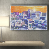 Las Vegas Watercolor Las Vegas Nevada, Sport Art Prints Fan Gift, Canvas Prints Wall Art Decor