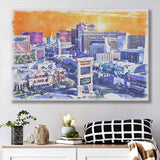 Las Vegas Watercolor Las Vegas Nevada, Sport Art Prints Fan Gift, Canvas Prints Wall Art Decor