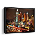 Las Vegas City Night Skyscrapers Lights Usa Framed Canvas Wall Art - Framed Prints, Prints for Sale, Canvas Painting