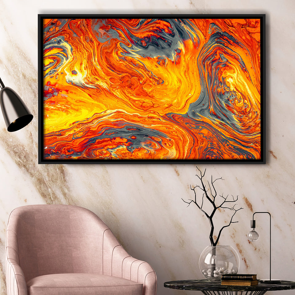 Lava Flow Framed Canvas Prints Wall Art - Painting Canvas,Framed Picture,Home Art Wall Decor