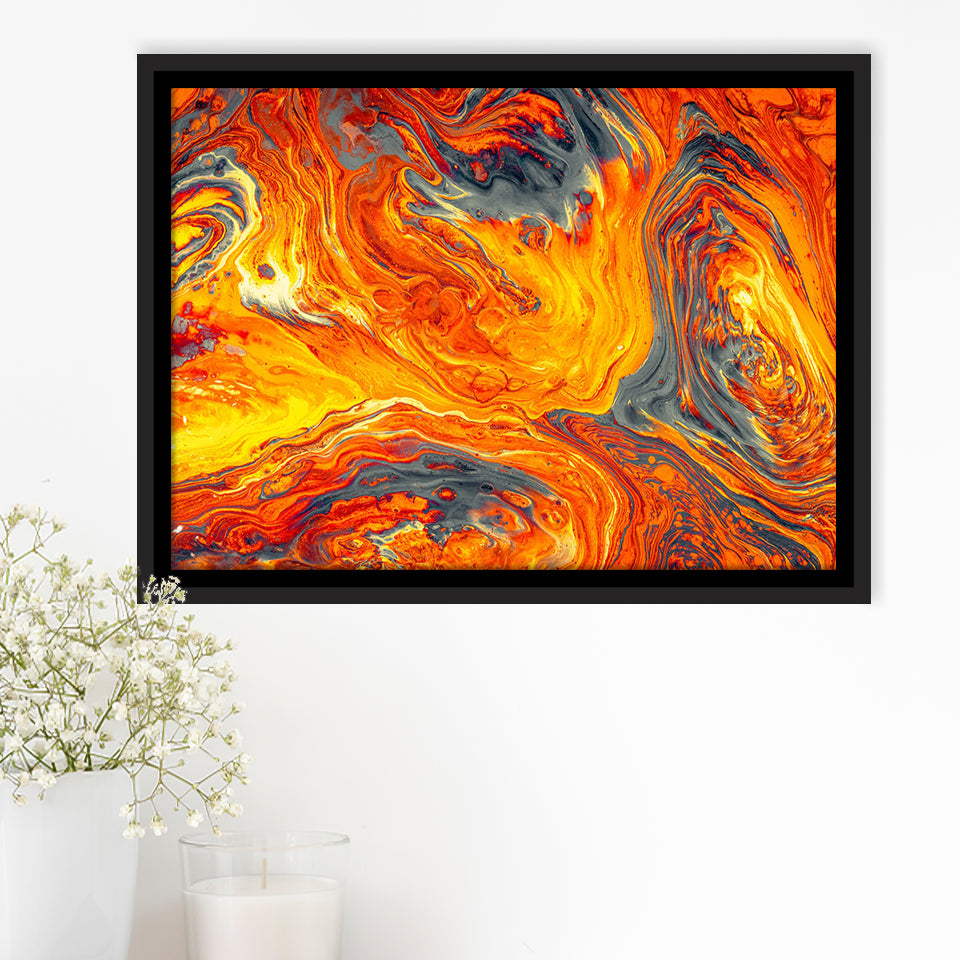 Lava Flow Framed Canvas Prints Wall Art - Painting Canvas,Framed Picture,Home Art Wall Decor