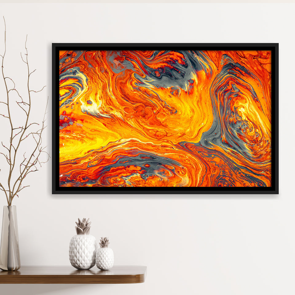 Lava Flow Framed Canvas Prints Wall Art - Painting Canvas,Framed Picture,Home Art Wall Decor