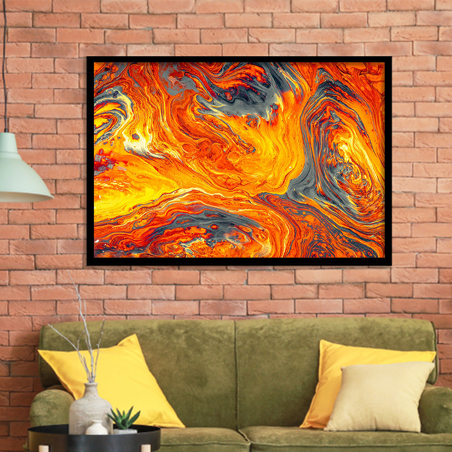 Lava Flow Framed Art Print Wall Decor - Painting Art, Framed Picture, Home Decor