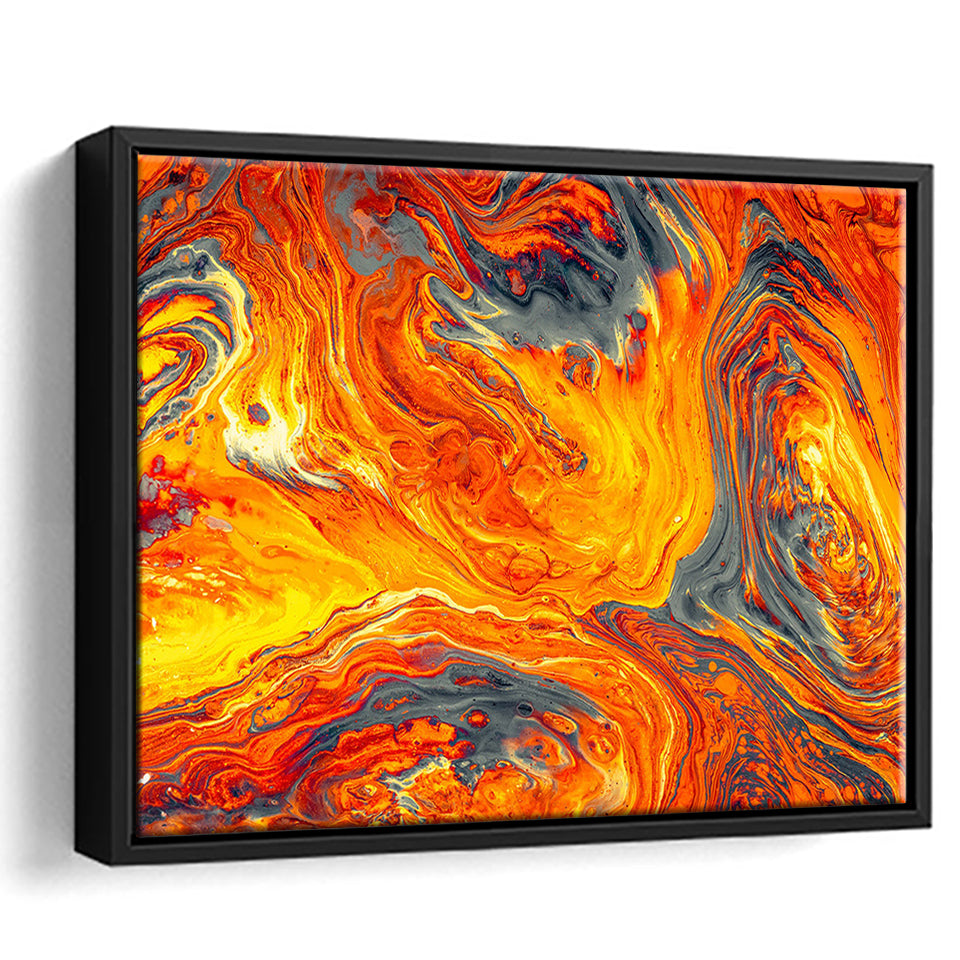 Lava Flow Framed Canvas Prints Wall Art - Painting Canvas,Framed Picture,Home Art Wall Decor