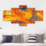Lava Flow 5 Piece Multi Panels Canvas Prints Wall Art - Painting Canvas,Wall Decor