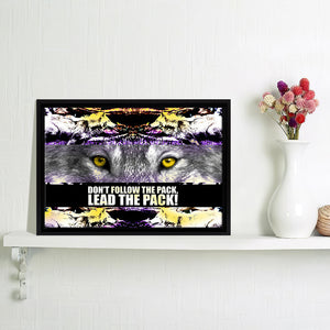 Outlets Don't Follow The Pack Lead The Pack, Canvas Wall Art, Motivational Art, Wolf Art, Lead The Pack, Motivational Quote, Success Quote