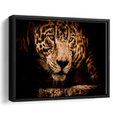 Leopard Safari Animal Framed Canvas Prints Wall Art Decor, Framed Picture, Floating Frame