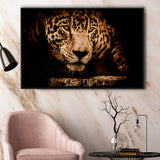 Leopard Safari Animal Framed Canvas Prints Wall Art Decor, Framed Picture, Floating Frame