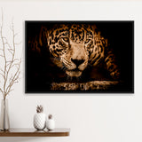 Leopard Safari Animal Framed Canvas Prints Wall Art Decor, Framed Picture, Floating Frame