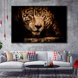 Leopard Safari Animal Framed Canvas Prints Wall Art Decor, Framed Picture, Floating Frame