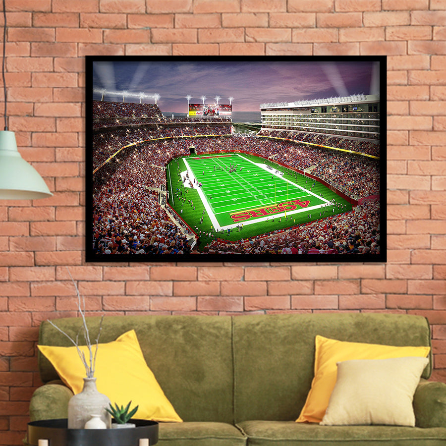 Levis Stadium, Stadium Canvas, Sport Art, Gift for him, Framed Art Prints Wall Art Decor, Framed Picture