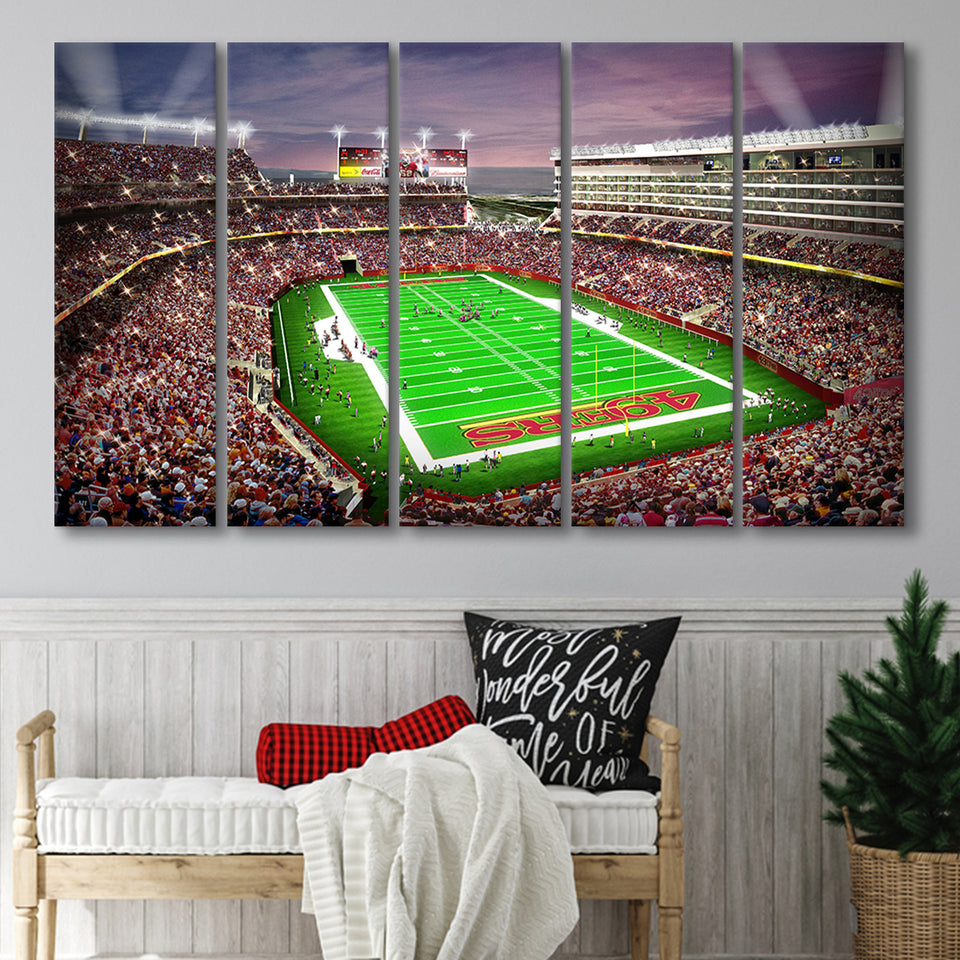 Levis Stadium, Stadium Canvas, Sport Art, Gift for him, Multi Panels B, Canvas Prints Wall Art Decor