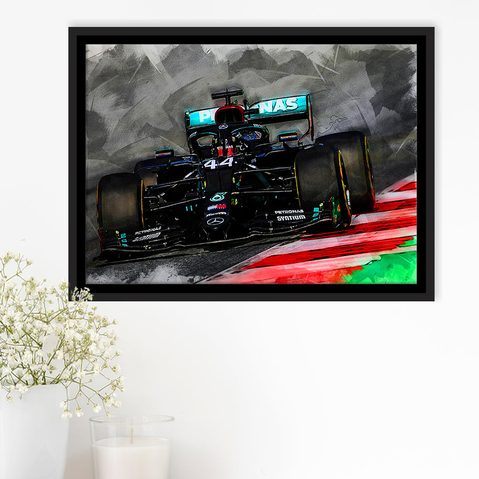 Lewis Hamilton All Black Formula 1 Framed Canvas Prints Wall Art Decor - Painting Canvas, Framed Picture, Home Decor