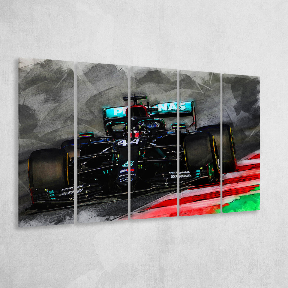 Lewis Hamilton All Black Formula 1 5 Piece B Canvas Prints Wall Art Decor, Multi Panels,Large Canvas, Home Decor