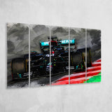 Lewis Hamilton All Black Formula 1 5 Piece B Canvas Prints Wall Art Decor, Multi Panels,Large Canvas, Home Decor