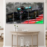 Lewis Hamilton All Black Formula 1 5 Piece B Canvas Prints Wall Art Decor, Multi Panels,Large Canvas, Home Decor