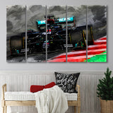 Lewis Hamilton All Black Formula 1 5 Piece B Canvas Prints Wall Art Decor, Multi Panels,Large Canvas, Home Decor