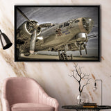Liberty Bella War Airplane Framed Canvas Prints Wall Art Decor - Painting Canvas, Black Framed Picture
