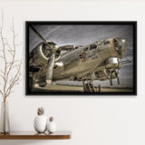 Liberty Bella War Airplane Framed Canvas Prints Wall Art Decor - Painting Canvas, Black Framed Picture