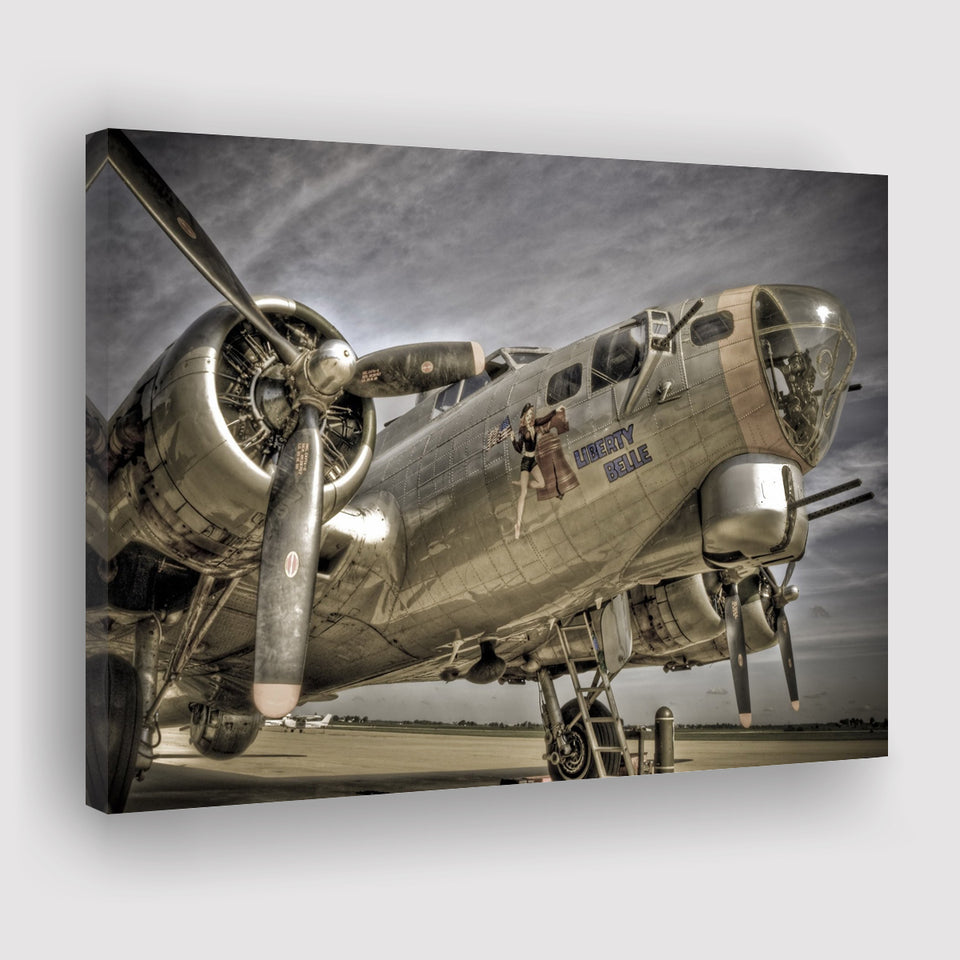 Liberty Bella War Airplane Canvas Prints Wall Art Decor - Painting Canvas, Art Prints, Ready to Hang