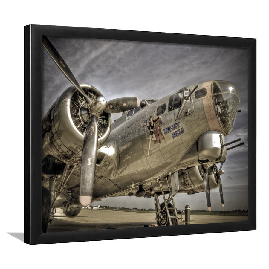 Liberty Bella War Airplane Framed Art Prints Wall Decor - Painting Art, Framed Picture, Ready to Hang