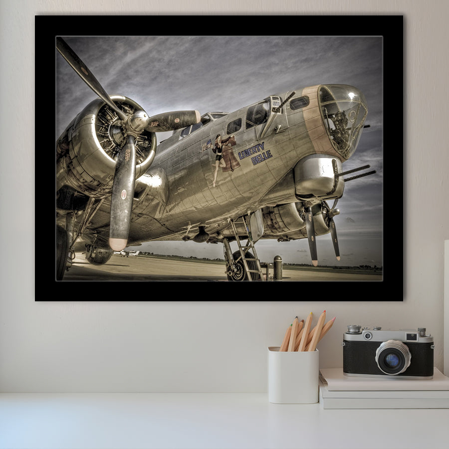Liberty Bella War Airplane Framed Art Prints Wall Decor - Painting Art, Framed Picture, Ready to Hang