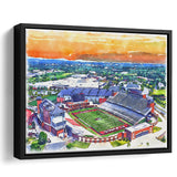 Liberty Flames Williams Stadium Watercolor, Sport Art Prints Fan Gift, Framed Canvas Prints Wall Art Decor