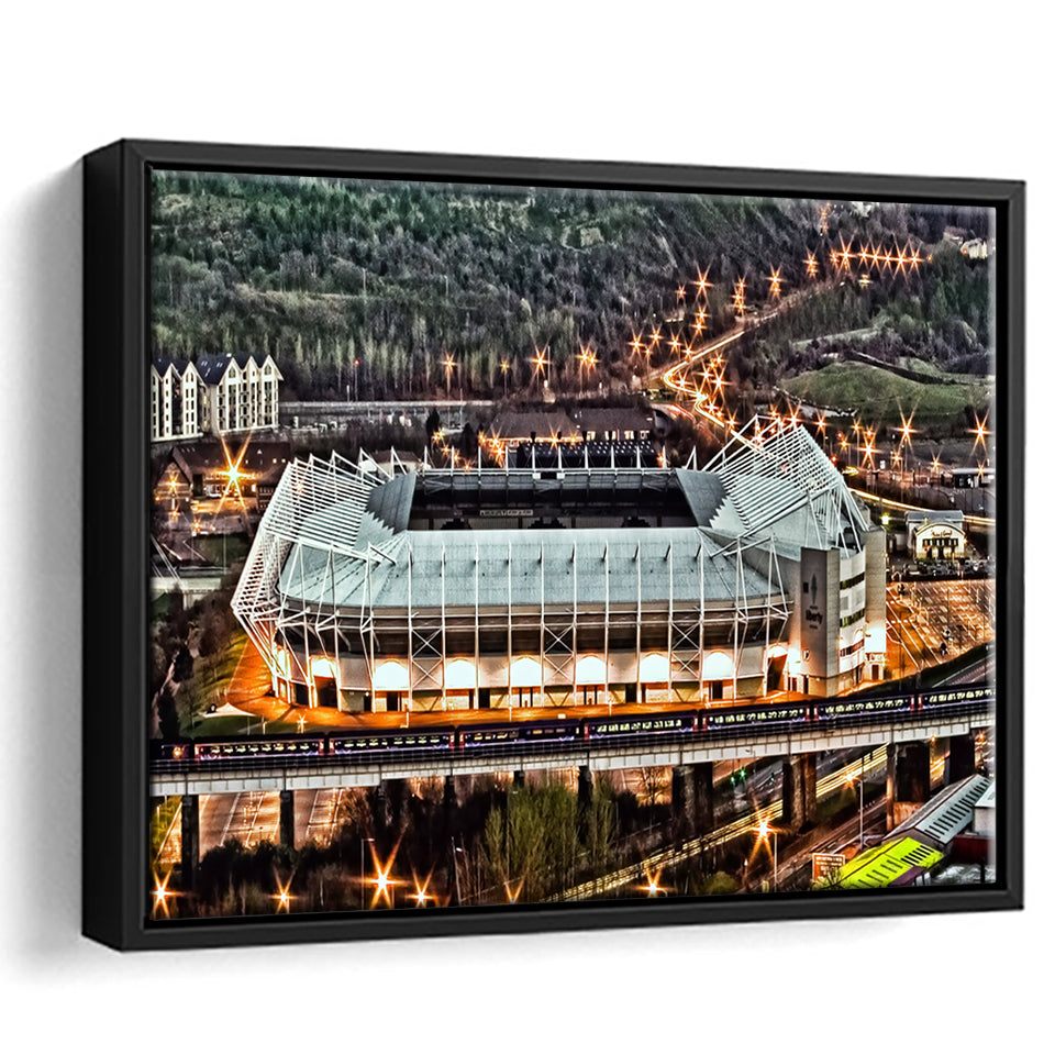 Liberty Stadium, Swansea, Wales, Football Stadium Framed Canvas Prints Wall Art - Painting Canvas, Wall Decor,Floating Frame