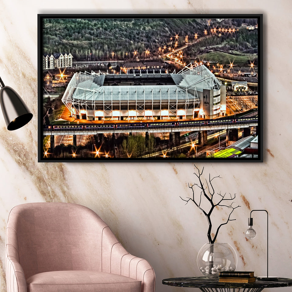 Liberty Stadium, Swansea, Wales, Football Stadium Framed Canvas Prints Wall Art - Painting Canvas, Wall Decor,Floating Frame