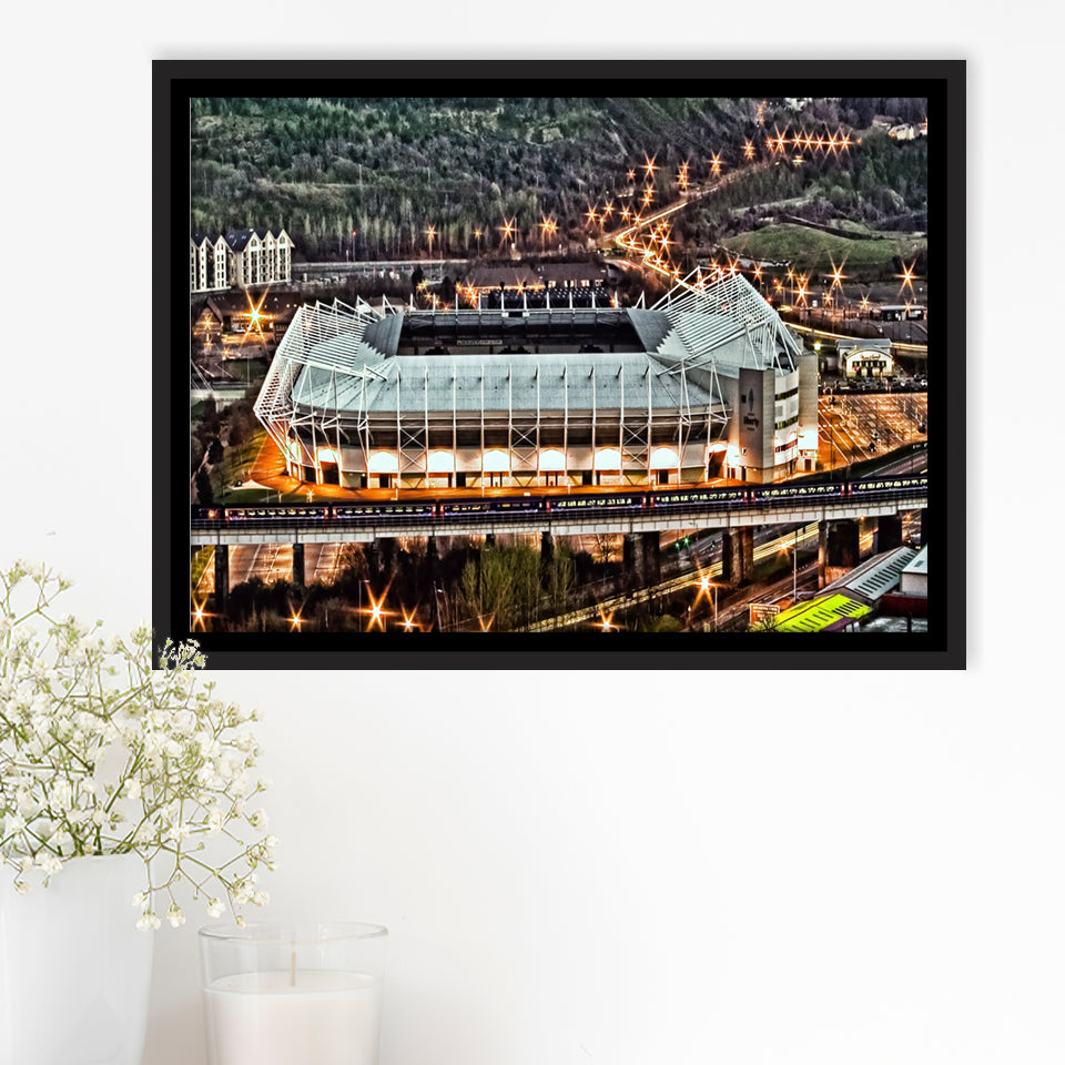 Liberty Stadium, Swansea, Wales, Football Stadium Framed Canvas Prints Wall Art - Painting Canvas, Wall Decor,Floating Frame