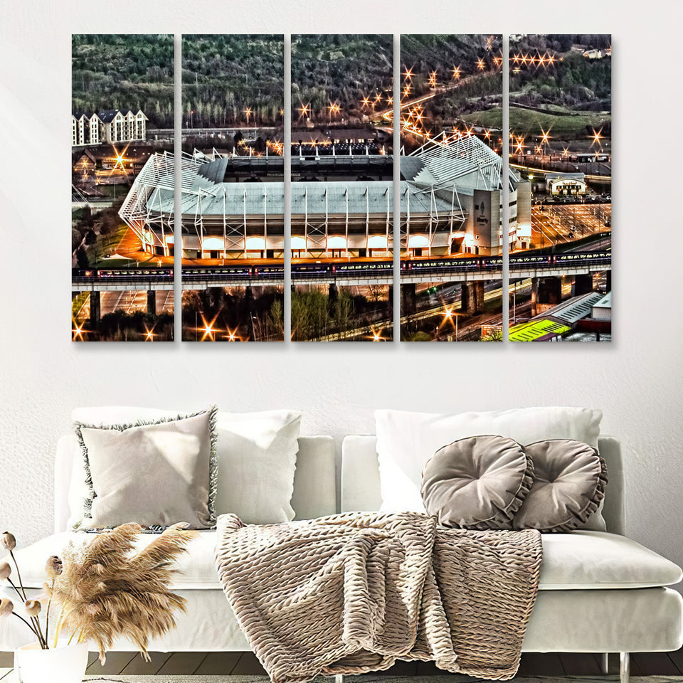 Liberty Stadium, Swansea, Wales, Football Stadium 5 Pieces B Canvas Prints Wall Art - Painting Canvas,Multi Panel, Fan Gift