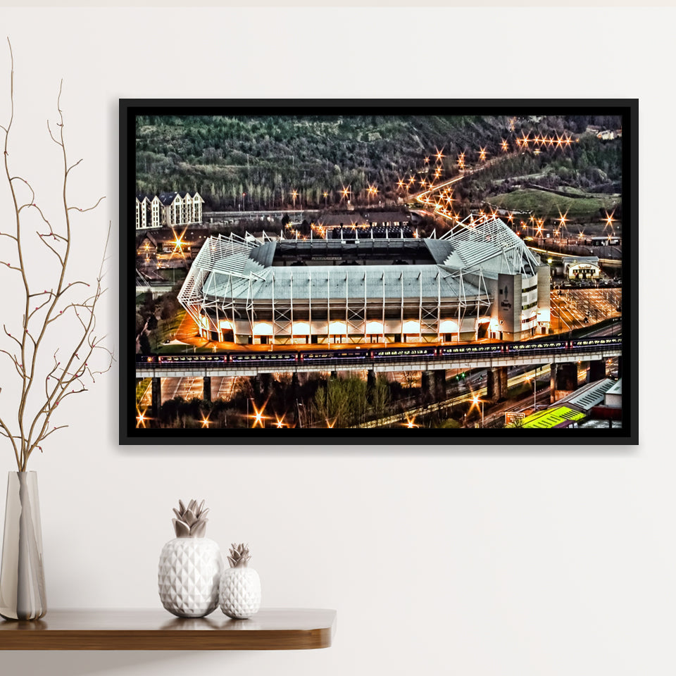 Liberty Stadium, Swansea, Wales, Football Stadium Framed Canvas Prints Wall Art - Painting Canvas, Wall Decor,Floating Frame