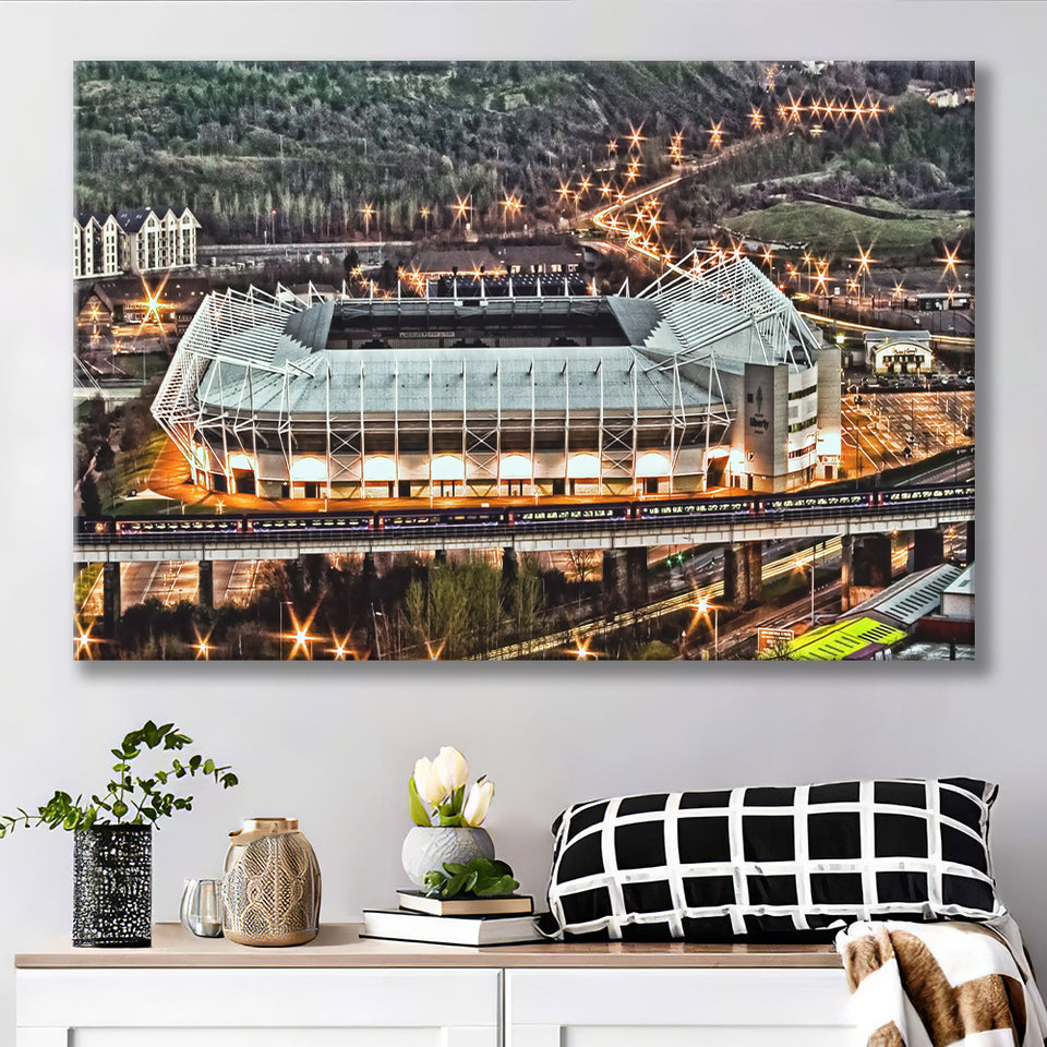 Liberty Stadium, Swansea, Wales, Football Stadium Canvas Prints Wall Art - Painting Canvas, Wall Decor, Fan Gift, Art Prints