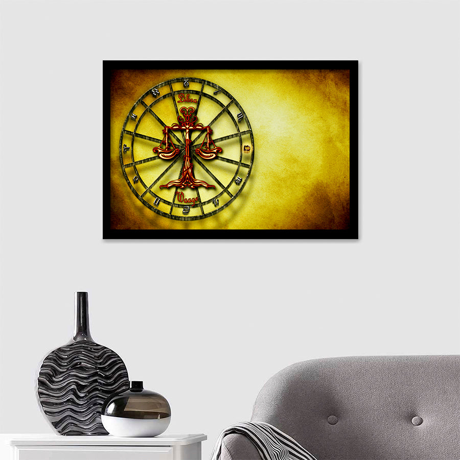 Libra Zodiac Sign Symbol Horoscope Framed Art Prints - Framed Prints, Prints For Sale, Painting Prints,Wall Art Decor