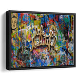 Life Is Beautiful Grafiti Art V2 Banksy Style, Framed Canvas Prints Wall Art Home Decor,Floating Frame, Ready to Hang