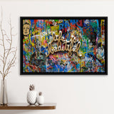 Life Is Beautiful Grafiti Art V2 Banksy Style, Framed Canvas Prints Wall Art Home Decor,Floating Frame, Ready to Hang