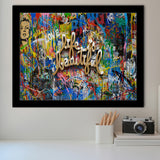 Life Is Beautiful Grafiti Art V2 Banksy Style, Framed Art Prints Wall Art Home Decor, Ready to Hang