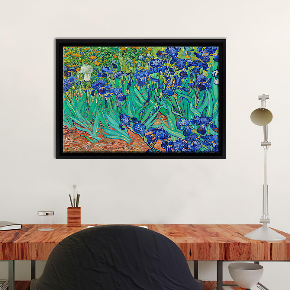 Lilies Art By Vincent Van Gogh Framed Canvas Wall Art - Framed Prints, Canvas Prints, Prints for Sale, Canvas Painting