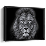 Lion Black & White Framed Canvas Prints Wall Art Decor - Paiting Canvas, Art Prints, Floating Frame